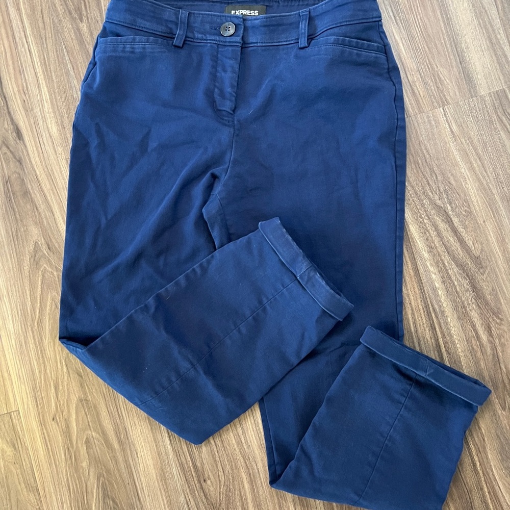 EXPRESS Women Blue Ankle Length Straight Pant | 2S